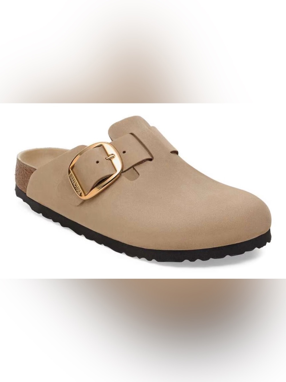Birkenstock big buckle Boston clogs 41 10 tan brown oiled leather